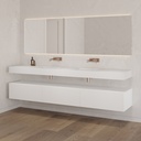Gaia Classic Bathroom Cabinet 3 Aligned Drawers  White Push Side View