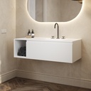 Apollo Classic Vanity Unit with Corian Basin 1 Drawer 1 Shelf Comfort Size White Std handle Side
