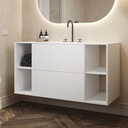 Apollo Classic Vanity Unit with Corian Basin 2 Stacked Drawers 4 Shelves Comfort Size White Push Pull Side