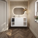 Apollo Classic Vanity Unit with Corian Basin 2 Stacked Drawers 4 Shelves Comfort Size White Std handle Overview