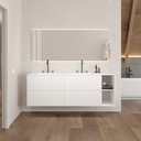 Apollo Classic Edge Vanity Unit with Corian Basin 4 Drawers 2 Shelves Luxe Size White Std handle Front