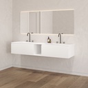 Artemis Classic Vanity Unit with Corian Basin 2 Aligned Drawers 1 Shelf Luxe Size White Std handle Side