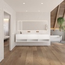 Athena Classic Edge Vanity Unit with Corian Basin 3 Aligned Drawers 1 Shelf Luxe Size White Std handle Overview