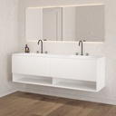 Athena Classic Vanity Unit with Corian Basin 2 Aligned Drawers 1 Shelf Luxe Size White Std handle Side