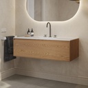 Gaia Wood Edge Vanity Unit with Corian® Basin 1 Drawer Pure Std Side View