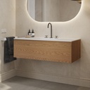 Gaia Wood Vanity Unit with Corian® Basin 1 Drawer Pure Std Side View