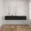 Gaia Corian Vanity Unit with Corian Basin 3 Aligned Drawers Luxe Size Deep_Nocturne Push Front View