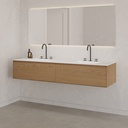 Gaia Wood Edge Vanity Unit with Corian® Basin 2 Aligned Drawers Luxe Size Pure Std Side View