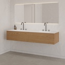 Gaia Wood Vanity Unit with Corian® Basin 2 Aligned Drawers Luxe Size Pure Push Side View