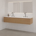 Gaia Wood Vanity Unit with Corian® Basin 2 Aligned Drawers Luxe Size Pure Std Side View