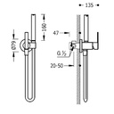 Wall-Mounted Single Lever Bidet Tap with Hand Shower - 181223 Tres