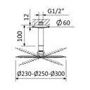 Shower Head 25cm - 1455346 Bruma td