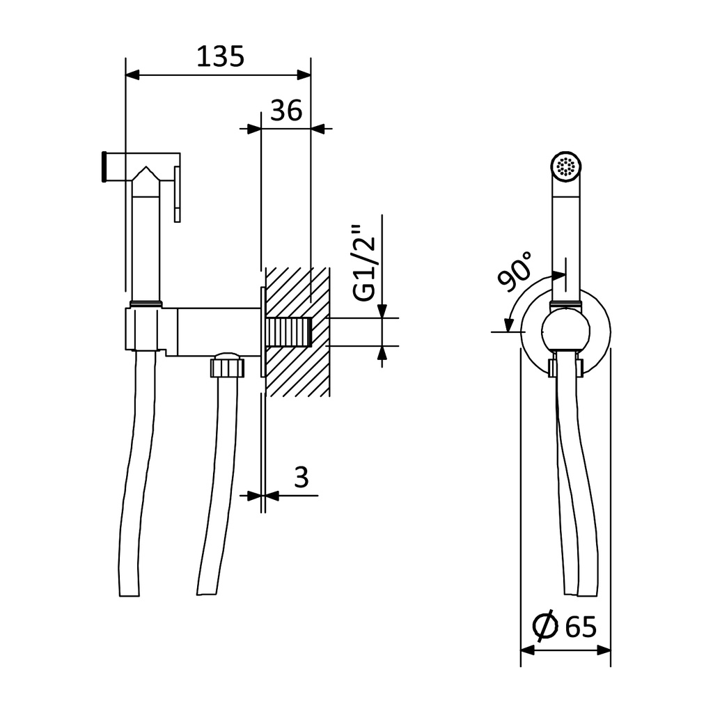 Wall-Mounted Bidet Tap - 1455136 Bruma td