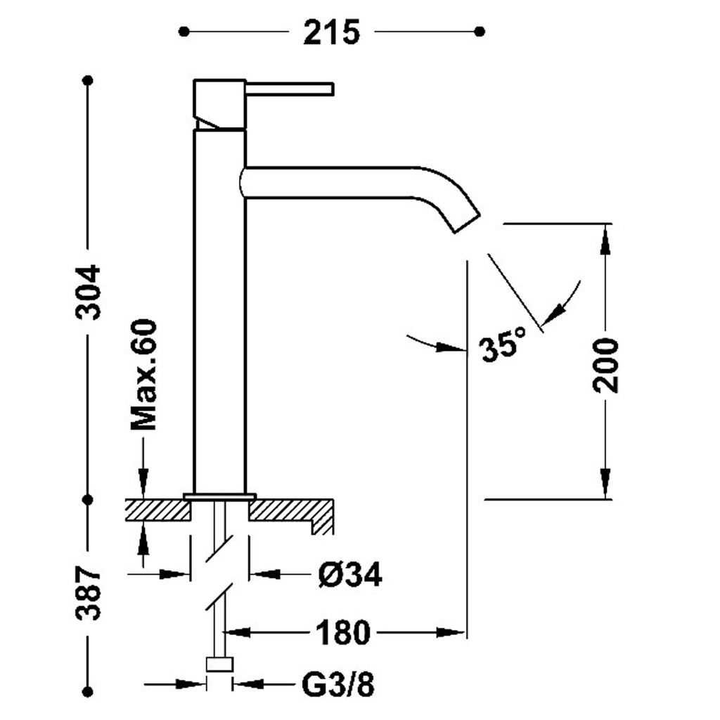 Single Lever Washbasin Mixer - 26230701 Tres td