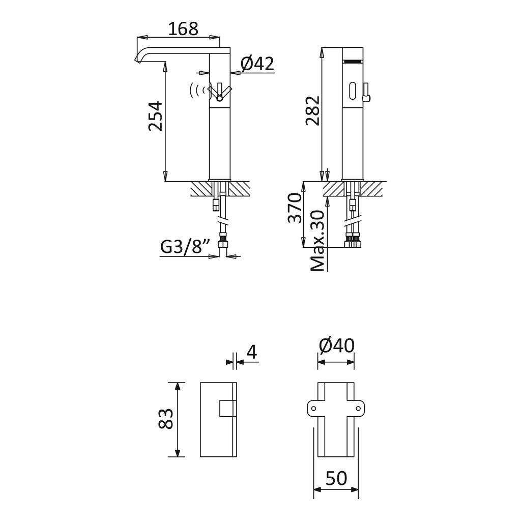 Deck-Mounted Washbasin Tap - 1300014 Bruma td