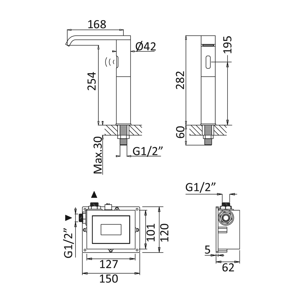 Deck-Mounted Washbasin Tap - 1301013 Bruma td