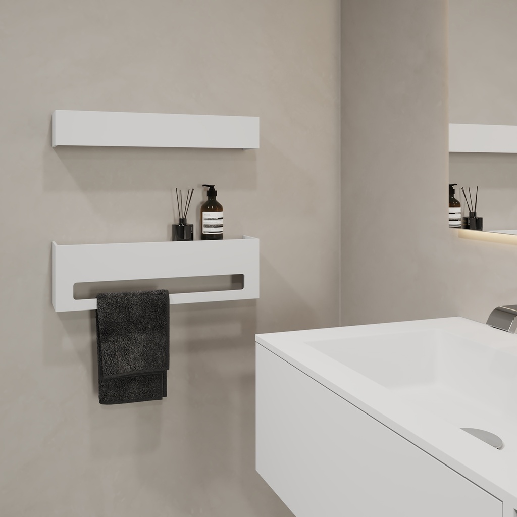sam shelf with towel holder White 50 Side