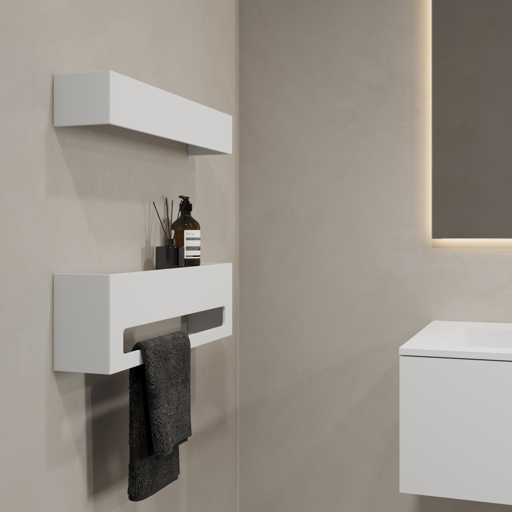 sam shelf with towel holder White 50 Top