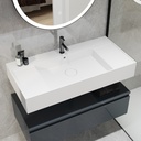 Auriga Corian Design Wall hung Washbasin   100cm White 100  Side