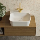 Hydra Corian Design Wall hung Washbasin White 50  Side