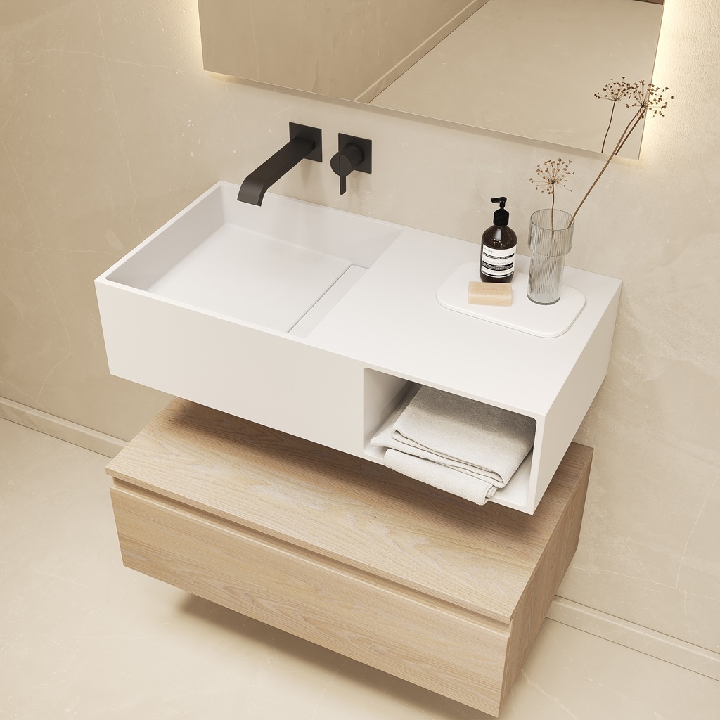 Jacobs Wall hung Washbasin White 80  Side