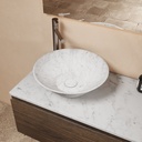 Perla Countertop Washbasin Carrara Marble 40  Side