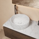 Prana Countertop Washbasin Carrara Marble 38  Side