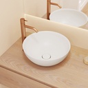 Rigel Soft Corian Countertop Washbasin   38cm White 38  Side