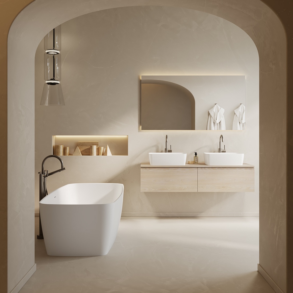 Ursa Corian Design Countertop Washbasin White 50  Front