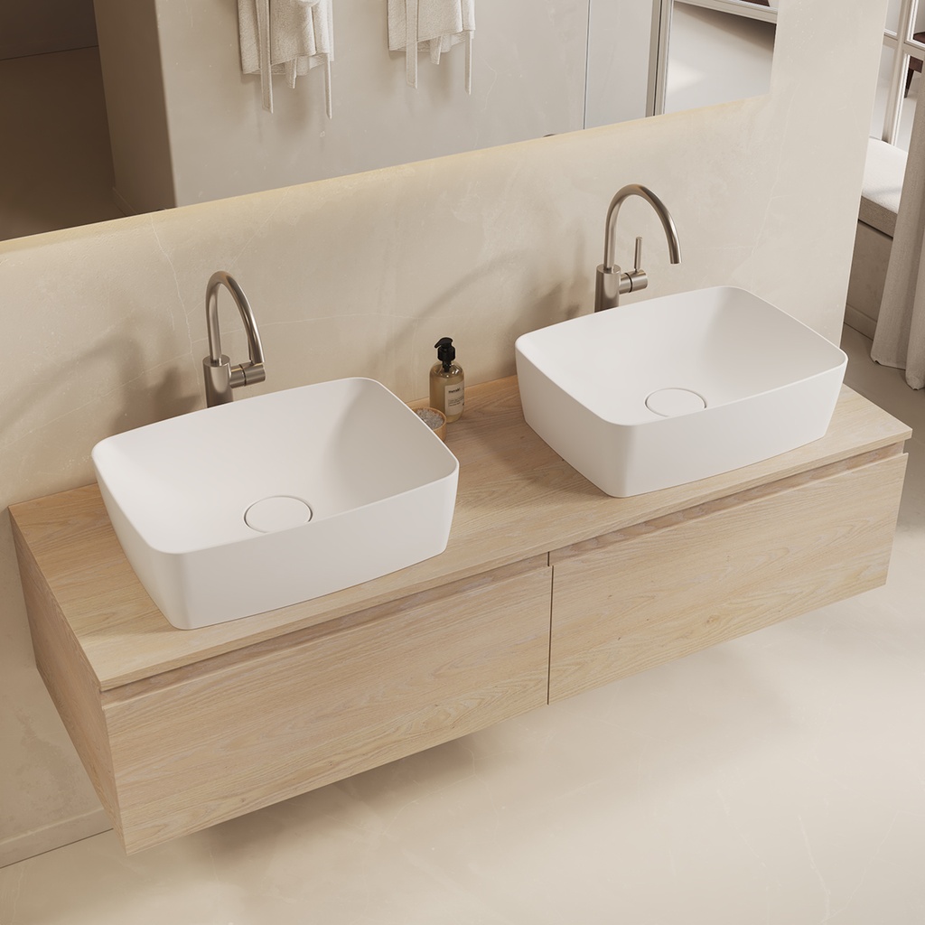 Ursa Corian Design Countertop Washbasin White 50  Side