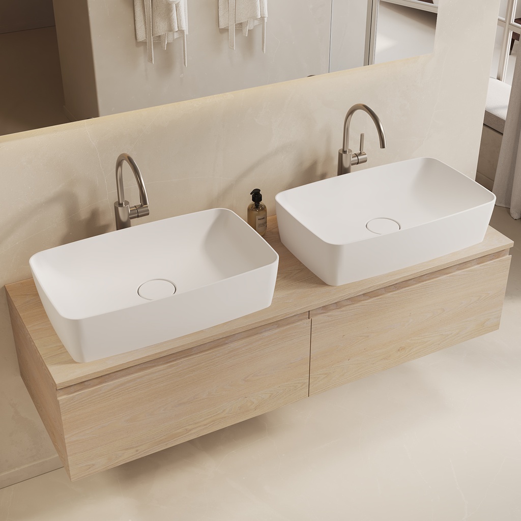 Ursa Corian Design Countertop Washbasin White 62  Side
