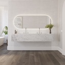 Andromeda Plus Deep Marble Wall-Hung Washbasin Carrara Marble Front View