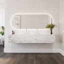 Andromeda Plus Deep Marble Wall-Hung Washbasin Carrara Marble Front View
