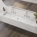 Andromeda Plus Deep Marble Wall-Hung Washbasin Carrara Marble Side View