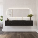 Andromeda Plus Deep Marble Wall-Hung Washbasin Marquina Marble Front View