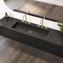 Andromeda Plus Deep Marble Wall-Hung Washbasin Marquina Marble Side View