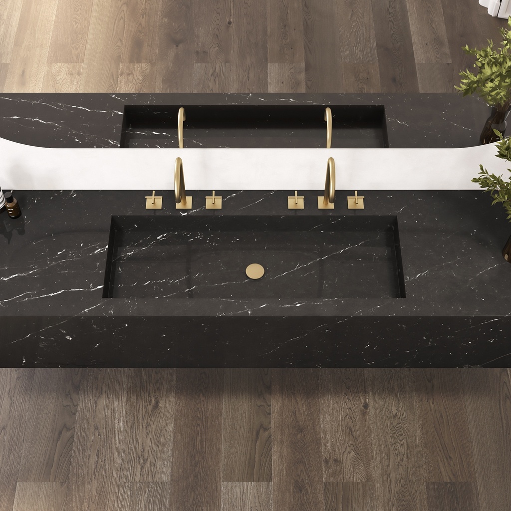 Andromeda Plus Deep Marble Wall-Hung Washbasin Marquina Marble Top View