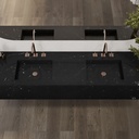 Andromeda Deep Marble Double Wall-Hung Washbasin Marquina Marble Top View