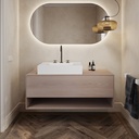 Gliese Corian Single CounterTop View Washbasin Glacier White Front View