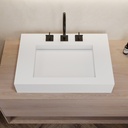 Gliese Corian Single CounterTop View Washbasin Glacier White Top View