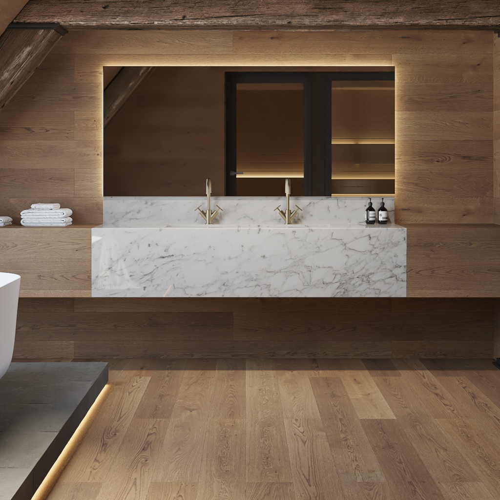 Gliese Plus Deep Marble Wall-Hung Washbasin Carrara Marble Front View