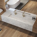 Gliese Plus Deep Marble Wall-Hung Washbasin Carrara Marble Side View
