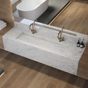 Gliese Plus Deep Marble Wall-Hung Washbasin Carrara Marble Side View