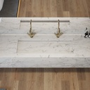 Gliese Plus Deep Marble Wall-Hung Washbasin Carrara Marble Top View