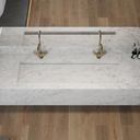 Gliese Plus Deep Marble Wall-Hung Washbasin Carrara Marble Top View