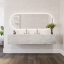 Hatysa Plus Deep Marble Wall-Hung Washbasin Carrara Marble Front View