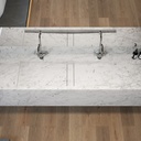 Hatysa Plus Deep Marble Wall-Hung Washbasin Carrara Marble Top View