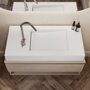 Perseus Corian Single CounterTop View Washbasin Glacier White Top View