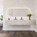 Sagitta Plus Deep Marble Wall-Hung Washbasin Carrara Marble Front View