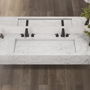 Sagitta Plus Deep Marble Wall-Hung Washbasin Carrara Marble Top View